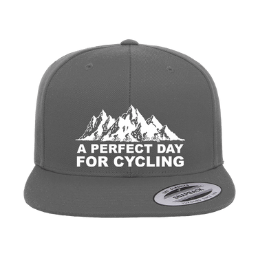 Perfect Day For Cycling Embroidered Flat Bill Cap